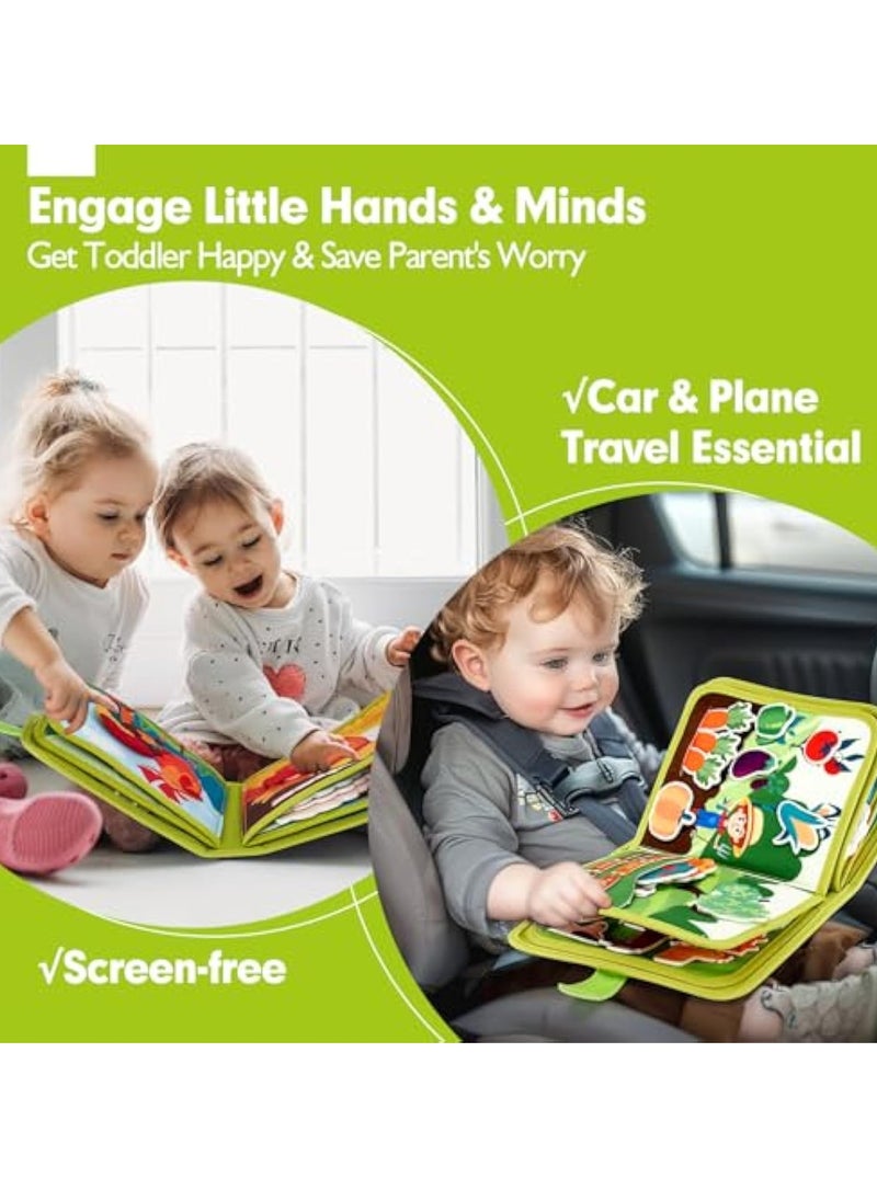 KASTWAVE - Toddler Busy Board, Busy Book for Toddler, Montessori Busy Board, Educational Learning Sensory Busy Book, 20 in 1 Quiet Activity Book with Life Skills, Cognition, Sorting, Matching, Preschool Learning - Image 1