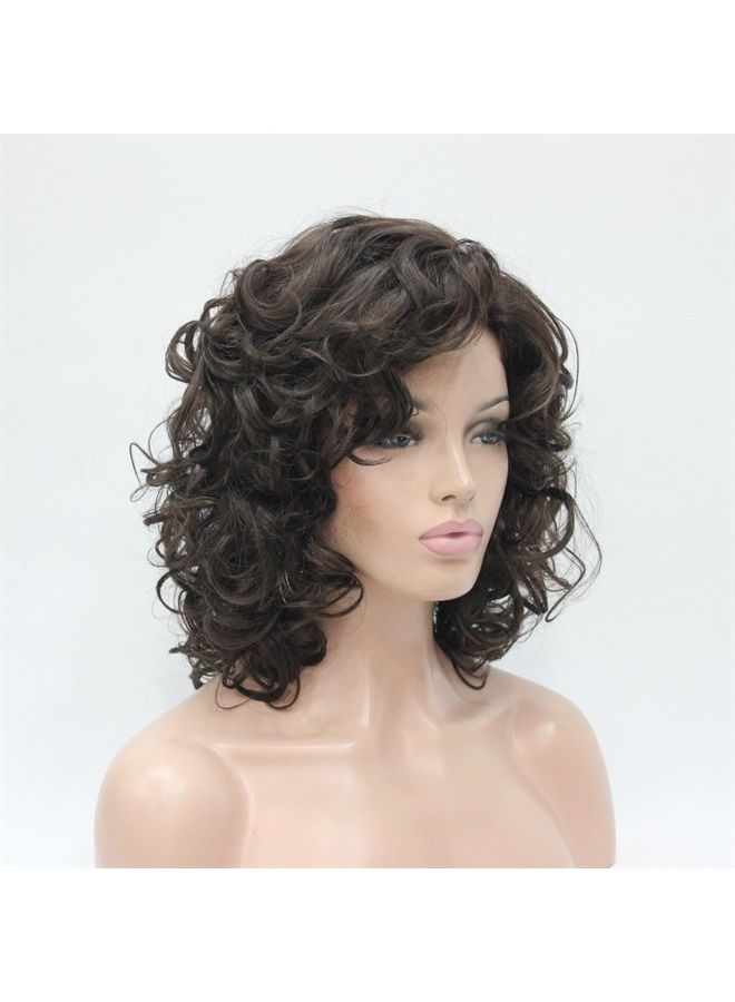 Lydell Short Length Chestnut Brown Afro Curl Full Synthetic Wig Women Wigs #6 Chestnut Brown … - Image 3