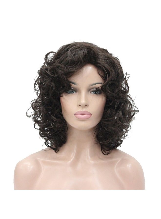 Lydell Short Length Chestnut Brown Afro Curl Full Synthetic Wig Women Wigs #6 Chestnut Brown … - Image 1