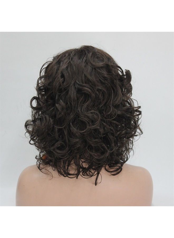 Lydell Short Length Chestnut Brown Afro Curl Full Synthetic Wig Women Wigs #6 Chestnut Brown … - Image 4