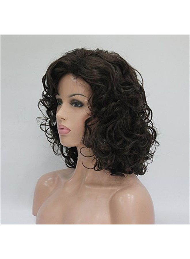 Lydell Short Length Chestnut Brown Afro Curl Full Synthetic Wig Women Wigs #6 Chestnut Brown … - Image 5