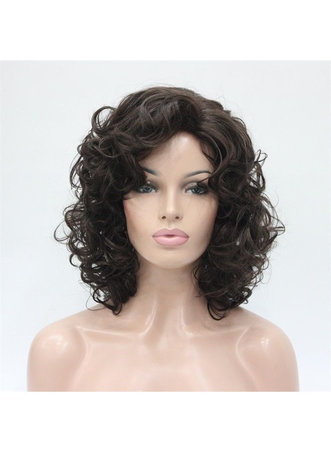 Lydell Short Length Chestnut Brown Afro Curl Full Synthetic Wig Women Wigs #6 Chestnut Brown … - Image 2