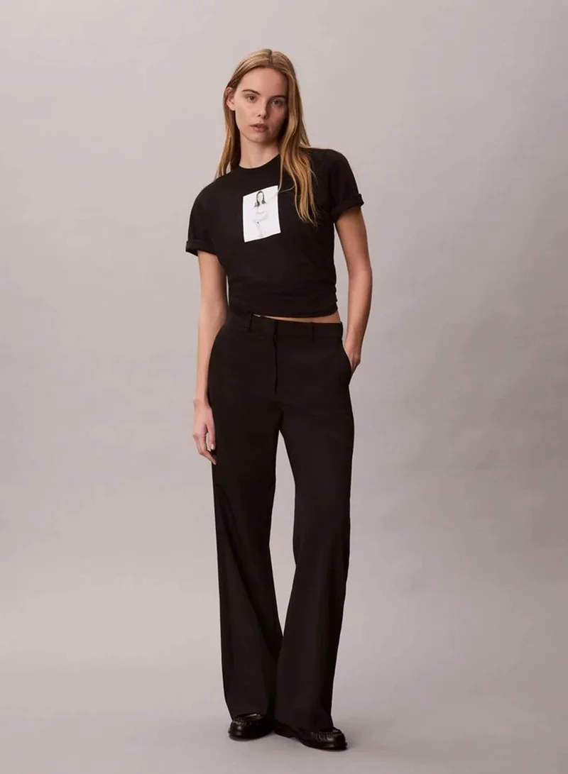 Calvin Klein Black Kate Moss Obsession Crew-Neck T-Shirt for Women | Best Price UAE