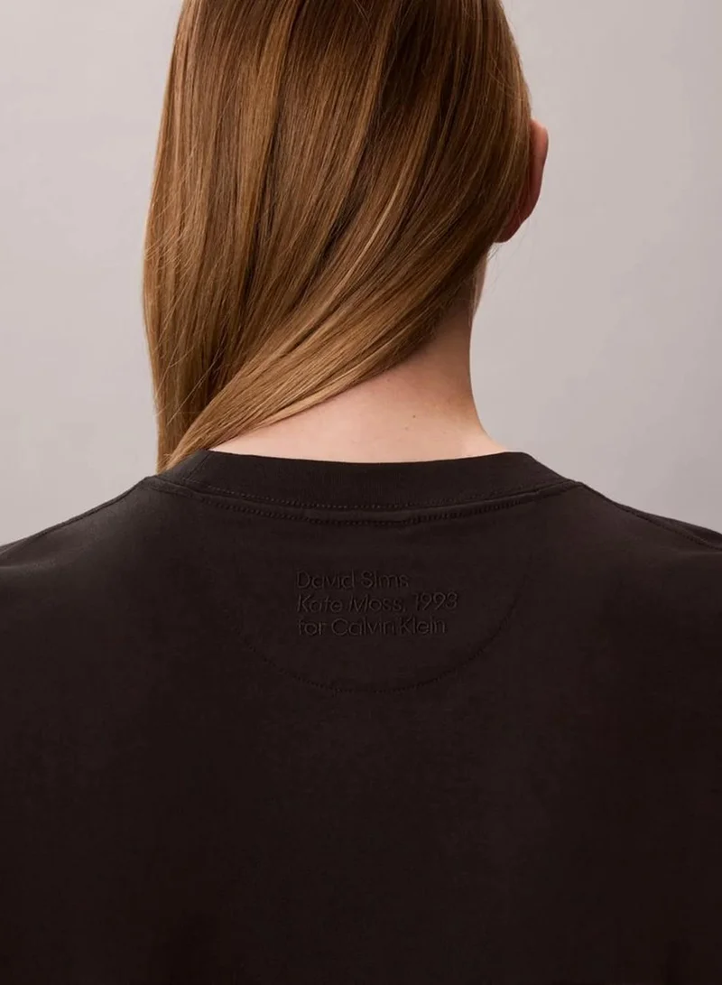 Calvin Klein Black Kate Moss Obsession Crew-Neck T-Shirt for Women | Best Price UAE