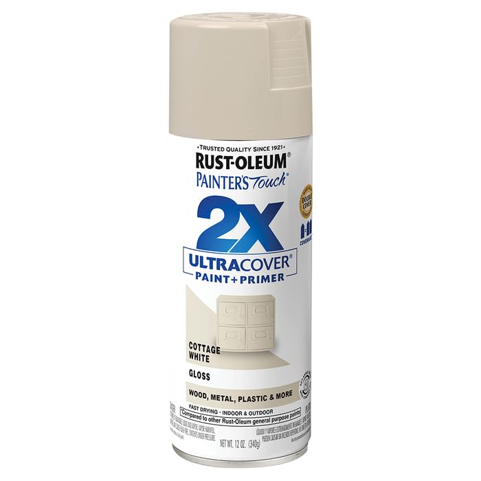 Rust-Oleum 249099-6PK Painter's Touch 2X Ultra Cover Spray Paint, 12 oz, Gloss Cottage White, 6 Pack - Image 2