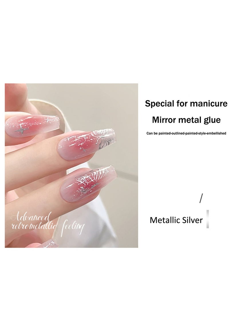 Miss Gooey Nail Polish Color Cream Solid Gel Gold Mirror Metallic Glue Ultra Bright Nude Quick Drying 60 Seconds Salon Quality Bright Soak Requires UV Lamp Home DIY Manicure Painted Glue 8g  - Image 5
