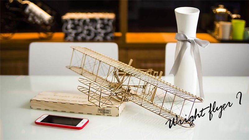 Viloga 3D Wooden Puzzles Airplanes DIY Wright Brothers Flyer Model Aircraft, Laser Cut Balsa Wood Airplane Kits to Builds, Perfect Wooden Models Plane Gift for Adults Teens - Image 5