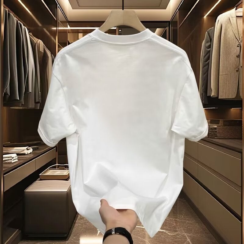 New Summer Korean-Style Short-Sleeved T-Shirt Men'S Trendy Simple Half-Sleeved Top Hong Kong-Style Loose Casual Trendy Brand T-Shirt - Image 5
