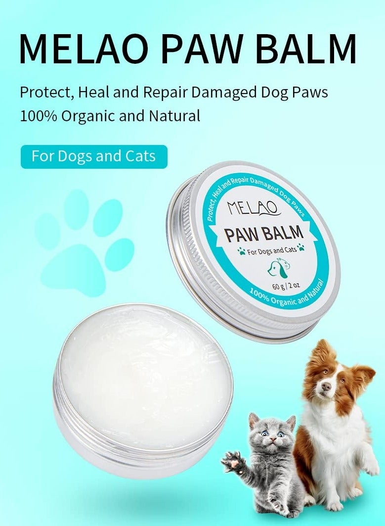 Generic 2 Pcs Paw Balm, Dog Paw Balm Protector Against Heat All Season, Paw Cream Butter Dogs Cats Soother, Heals, Repairs and Moisturizes Wax for Dry Noses Cracked Rough Paws 4 oz  - Image 2