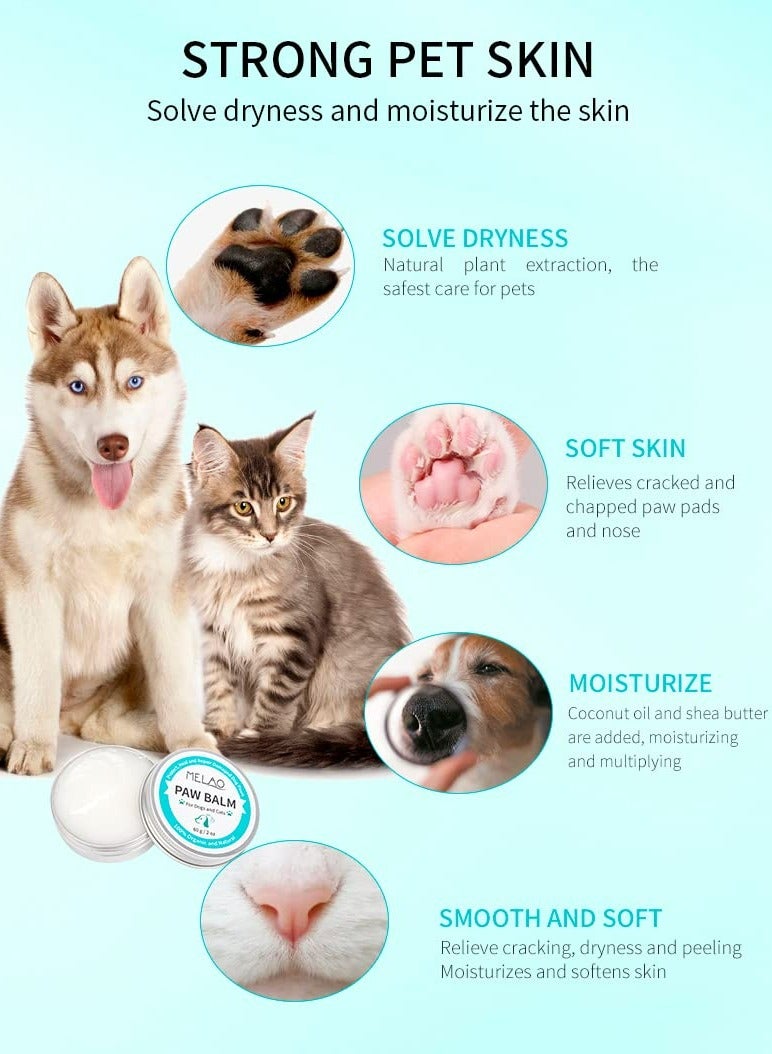 Generic 2 Pcs Paw Balm, Dog Paw Balm Protector Against Heat All Season, Paw Cream Butter Dogs Cats Soother, Heals, Repairs and Moisturizes Wax for Dry Noses Cracked Rough Paws 4 oz  - Image 4