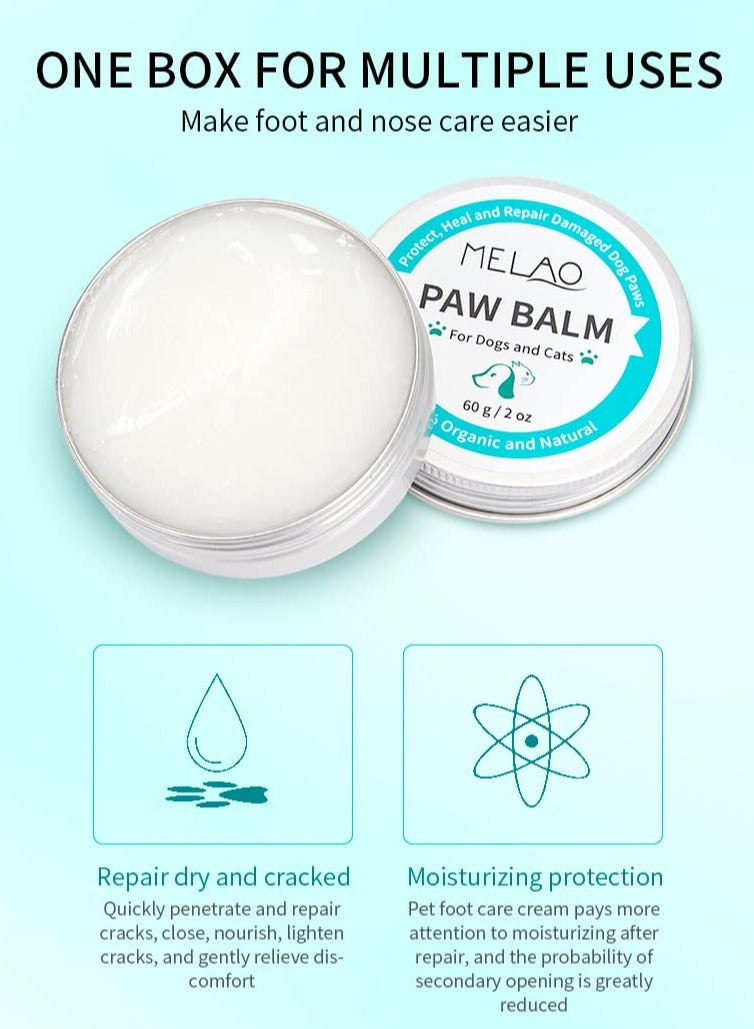 Generic 2 Pcs Paw Balm, Dog Paw Balm Protector Against Heat All Season, Paw Cream Butter Dogs Cats Soother, Heals, Repairs and Moisturizes Wax for Dry Noses Cracked Rough Paws 4 oz  - Image 5