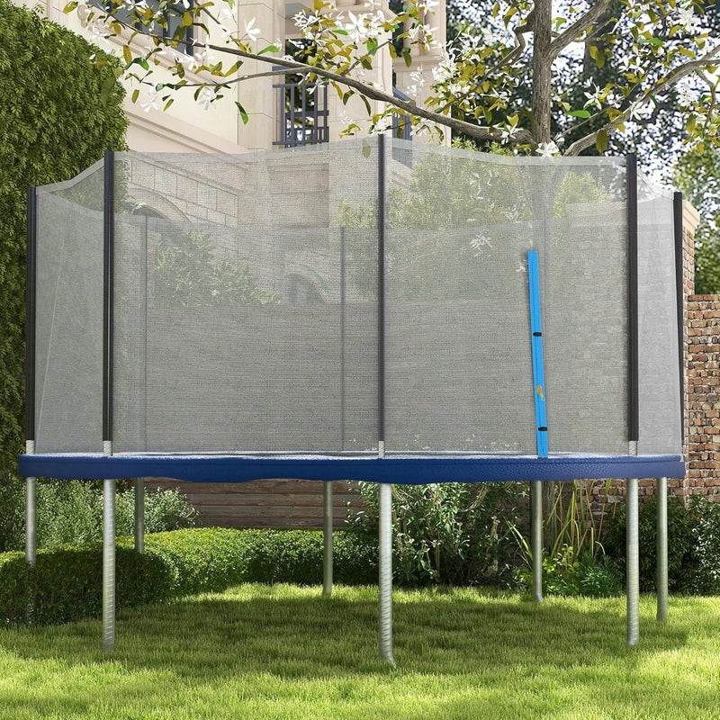 Soozier Trampoline Safety Net for 14ft Round Trampoline with 8 Straight Poles Poles Not Included, Weather Resistant Trampoline Net Replacement Enclosure with Yellow Zippered Entrance - Image 2