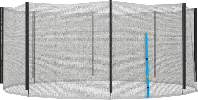 Soozier Trampoline Safety Net for 14ft Round Trampoline with 8 Straight Poles Poles Not Included, Weather Resistant Trampoline Net Replacement Enclosure with Yellow Zippered Entrance - Image 1
