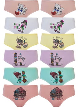 Hepsine Rakip Rivaling All 12LI Girl's Panties Colorful Printed Slip Underwear  - Image 2
