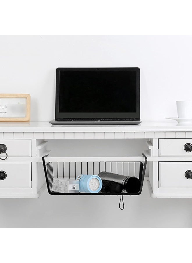 Beauenty 1Pcs Kitchen Under Shelf Storage Cabinet Basket Large Lightweight Metal Organizer Rack 37 X 24 X 11 cm (Black) - Image 5