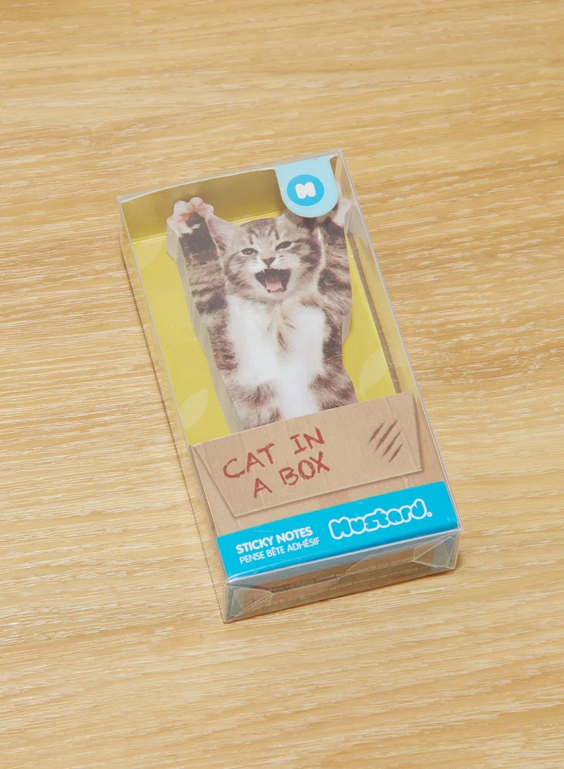 Mustard Cat Shaped Sticky Notes