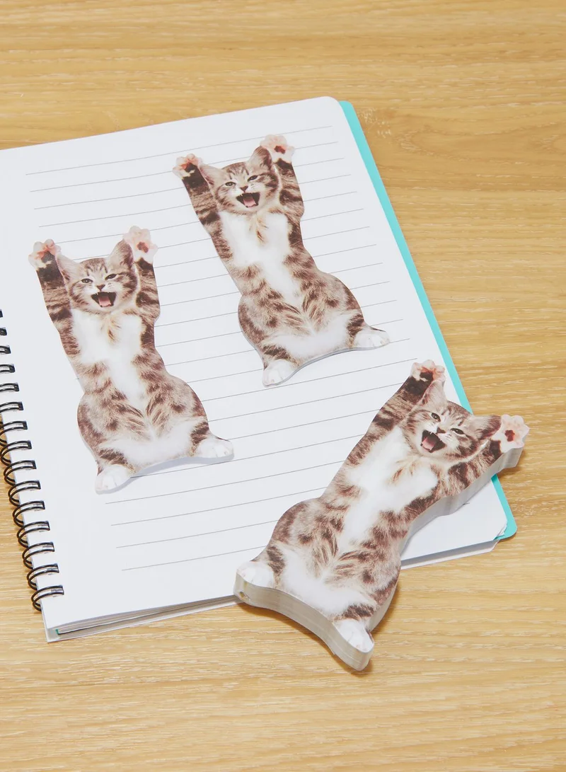 Mustard Cat Shaped Sticky Notes