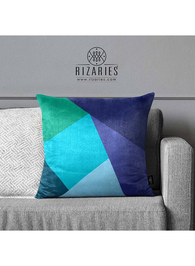 RIZARIES Super Soft Teal Mist Geo Throw Cushion - Image 1