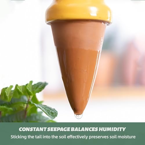 CZWL&HG 4 Pack Terracotta Watering Spikes, Vacation Self-Watering Planters Devices - Continuous Moisture with Slow Release Watering System - Perfect for Indoor Outdoor Plants (Big Head) - Image 4