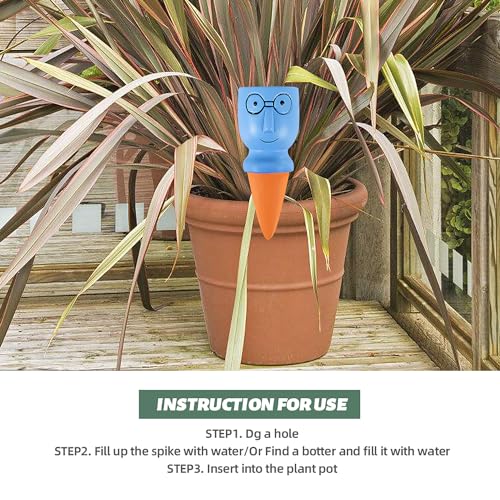 CZWL&HG 4 Pack Terracotta Watering Spikes, Vacation Self-Watering Planters Devices - Continuous Moisture with Slow Release Watering System - Perfect for Indoor Outdoor Plants (Big Head) - Image 3