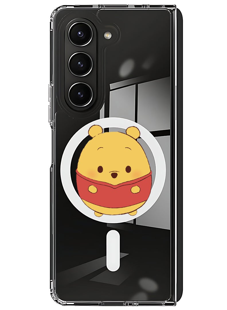 Theodor Magnetic Case for Samsung Galaxy Z Fold 5 Compatible with MagSafe Wireless Charging, Shockproof Phone Bumper Cover Pooh - Image 1