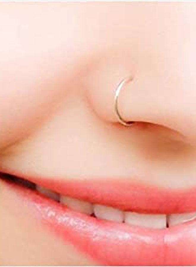 HAWAWA 4 Pairs 20G Nose Piercing Hoop 8mm Stainless Steel Hypoallergenic Earrings Cartilage Helix Lobes Septum Nose Ring Hinge Sleeper Body Piercing Jewelry - Image 5