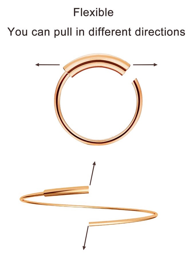 HAWAWA 4 Pairs 20G Nose Piercing Hoop 8mm Stainless Steel Hypoallergenic Earrings Cartilage Helix Lobes Septum Nose Ring Hinge Sleeper Body Piercing Jewelry - Image 3