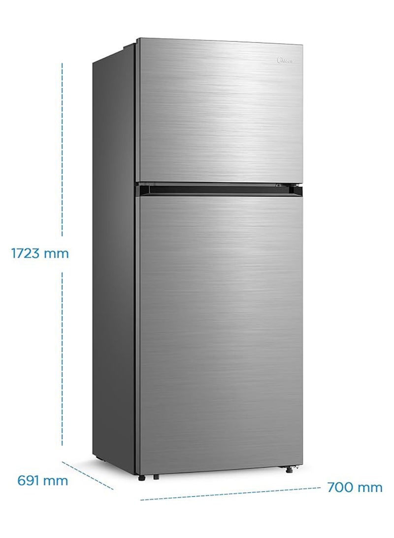 Midea 580L Gross And 411L Net Top Mount Double Door Refrigerator, 2 Doors Frost Free Fridge Freezer With Smart Sensor & Humidity Control, Inverter Quattro, Active-C Fresh 580 L MDRT580MTE46AED Silver - Image 3