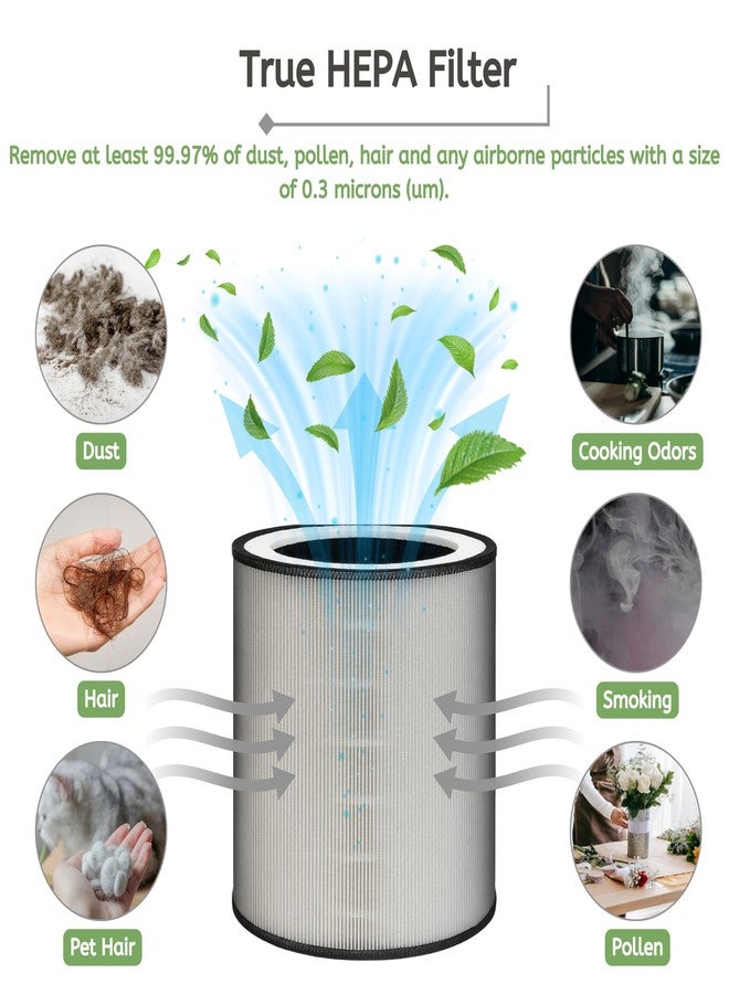 نيسبيرا فلتر بديل Nispira C610 Z لجهاز تنقية الهواء Winix C610، رقم القطعة 1712-0121-00، فلتر HEPA حقيقي من الدرجة H13 مع كربون نشط، عبوة من 3 قطع - Image 5