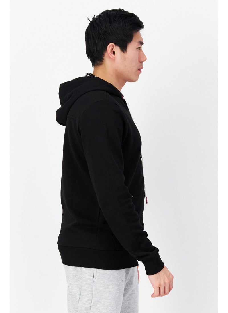 DIFUZED سويت شيرت رجالي بغطاء رأس بأكمام طويلة، أسود - Image 5