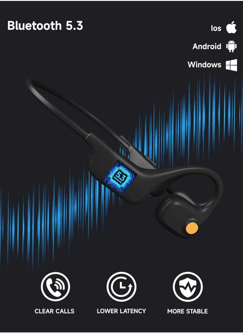 SYOSI - Wireless Open Ear Headphones with Mic, Bluetooth Headset with Noise-Canceling Microphones, Dual Stereo Speaker, 10 Hours Playtime, Ideal for Calls Work Driving and Online Meetings - Image 1