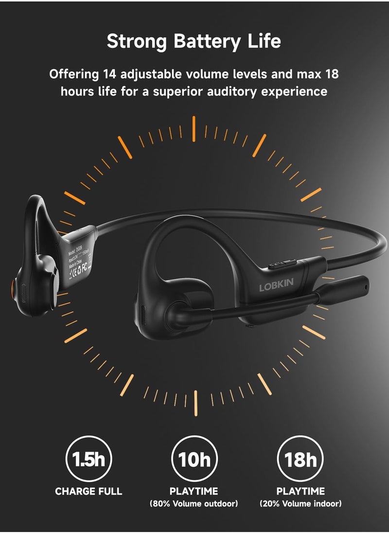 SYOSI - Wireless Open Ear Headphones with Mic, Bluetooth Headset with Noise-Canceling Microphones, Dual Stereo Speaker, 10 Hours Playtime, Ideal for Calls Work Driving and Online Meetings - Image 1