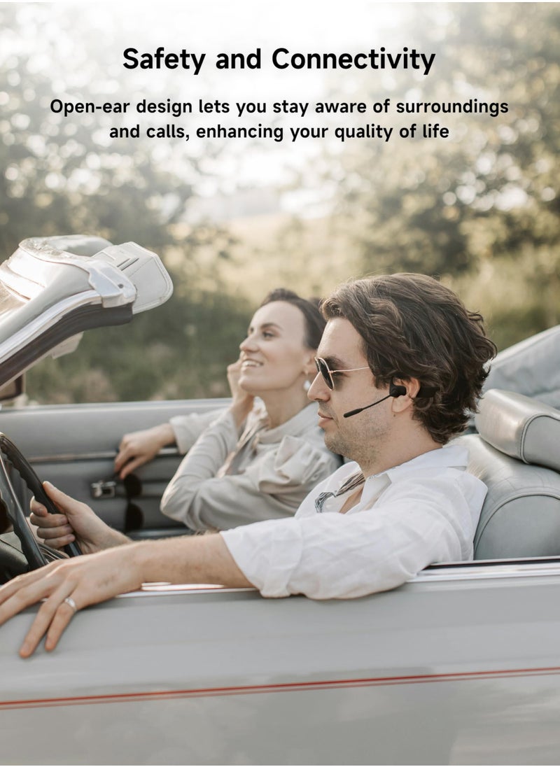 SYOSI - Wireless Open Ear Headphones with Mic, Bluetooth Headset with Noise-Canceling Microphones, Dual Stereo Speaker, 10 Hours Playtime, Ideal for Calls Work Driving and Online Meetings - Image 1