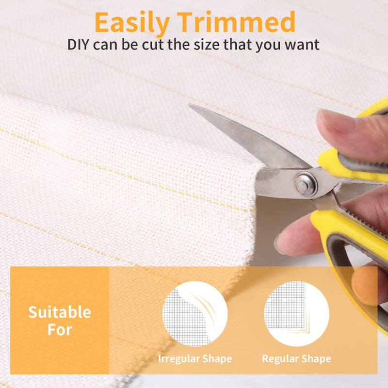 Vehipa Primary Tufting Cloth with Marked Lines,Rug Backing Fabric,Monks Cloth for Cut/Loop Pile Tufting Gun, Punch Needle (82.7x78.7in) - Image 3