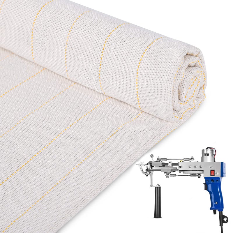 Vehipa Primary Tufting Cloth with Marked Lines,Rug Backing Fabric,Monks Cloth for Cut/Loop Pile Tufting Gun, Punch Needle (82.7x78.7in) - Image 1