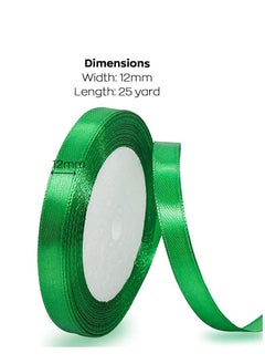 MARKQ Green Satin Ribbon,12mm x 25yd Fabric Polyester Ribbon for Gift Wrapping, Party Favors, Wedding Decorations, Bow Making, Bouquets, Sewing Projects & Craft Supplies  - Image 2