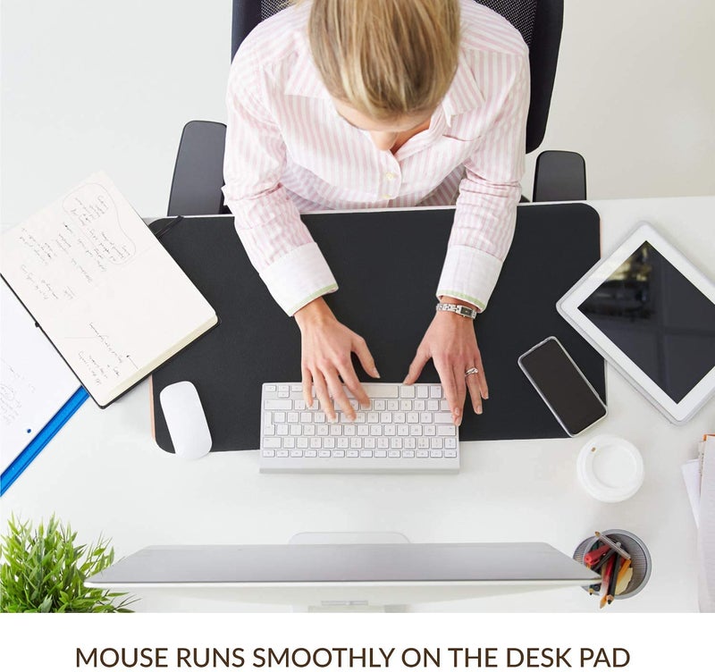 pepplo® Leather Desk Pad Protector,Mouse Pad,Office Desk Mat, Non-Slip PU Leather Desk Blotter,Laptop Desk Pad,Waterproof Desk Writing Pad for Office and Home(Wine Red, 80x40CM) - Image 5