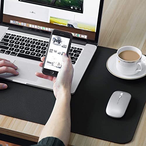 pepplo® Leather Desk Pad Protector,Mouse Pad,Office Desk Mat, Non-Slip PU Leather Desk Blotter,Laptop Desk Pad,Waterproof Desk Writing Pad for Office and Home(Wine Red, 80x40CM) - Image 2