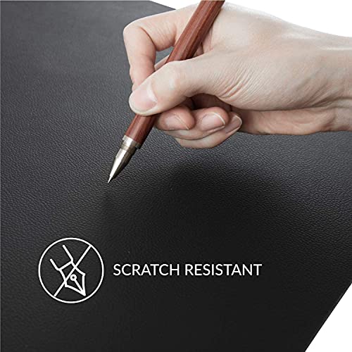 pepplo® Leather Desk Pad Protector,Mouse Pad,Office Desk Mat, Non-Slip PU Leather Desk Blotter,Laptop Desk Pad,Waterproof Desk Writing Pad for Office and Home(Wine Red, 80x40CM) - Image 3