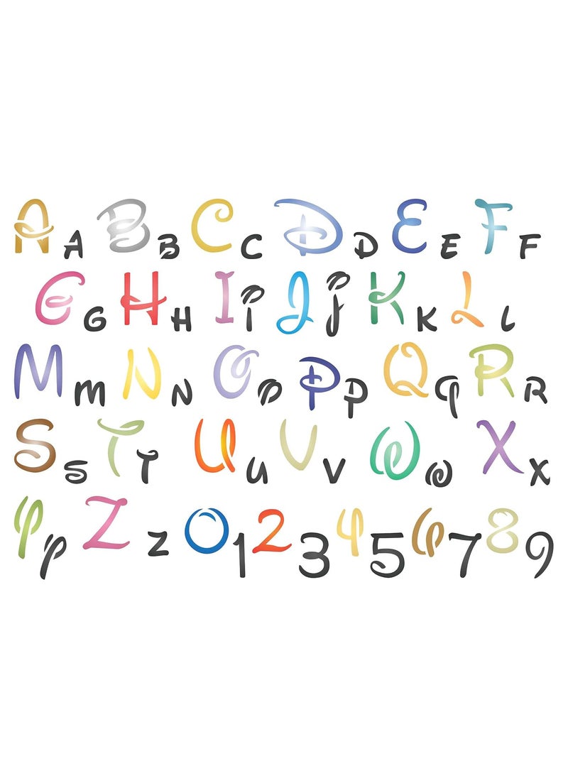 Usnyabni - Stencils for Walls: ¾" Alphabet Stencil, (1pc) 8.5 x 6 inch (S) - Letters Numbers Disney Style Font Stencils for Painting Template - Image 1