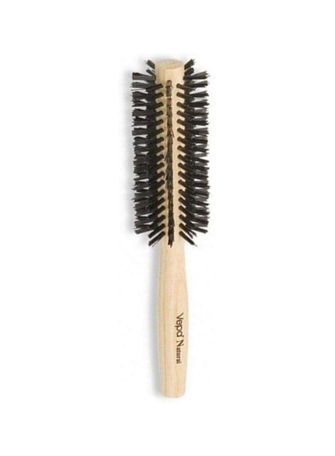 Vepa N-091 Natural Wooden Round Hair Brush – Lightweight Anti-Static Brush for Daily Blow-Drying & Styling | Heat & Water Resistant, Ergonomic Grip | Ideal for All Hair Types | Beige