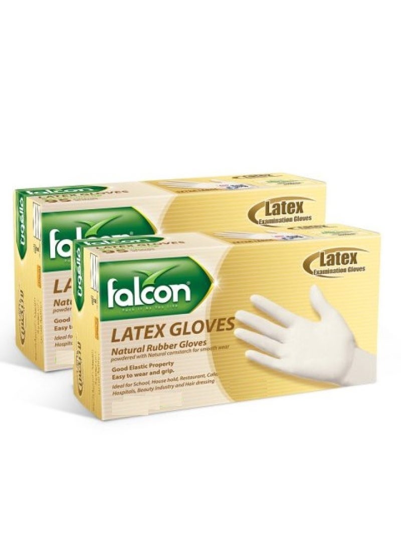 Falcon Falcon Latex Gloves - Powder Free (2 Packs x 100 Pieces)  - Image 2