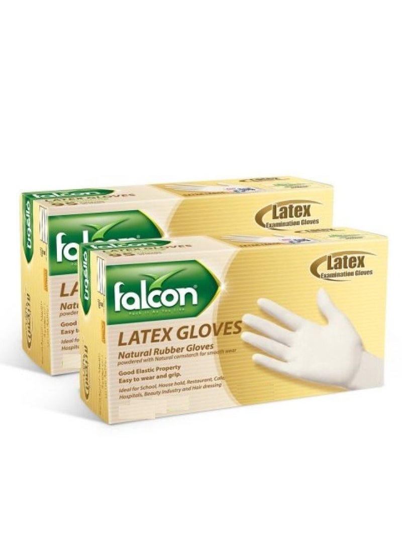 Falcon Latex Gloves - Powder Free (2 Packs x 100 Pieces) - pzsku/ZED683F2D6B4E538134B7Z/45/_/1690023951/615a08e3-4951-494b-bf89-a96012a39153