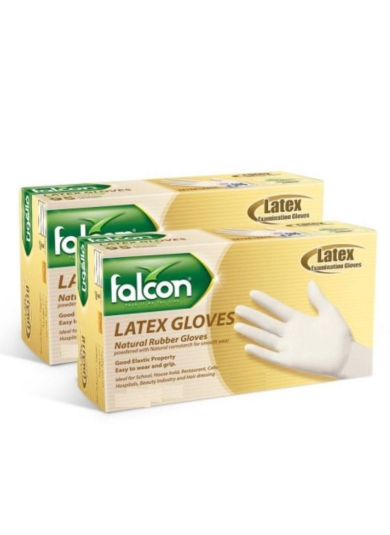 Falcon Latex Gloves - Powder Free (2 Packs x 100 Pieces) - pzsku/ZED683F2D6B4E538134B7Z/45/_/1690023952/0e364812-e6d0-4451-9000-699e1b39f4a3