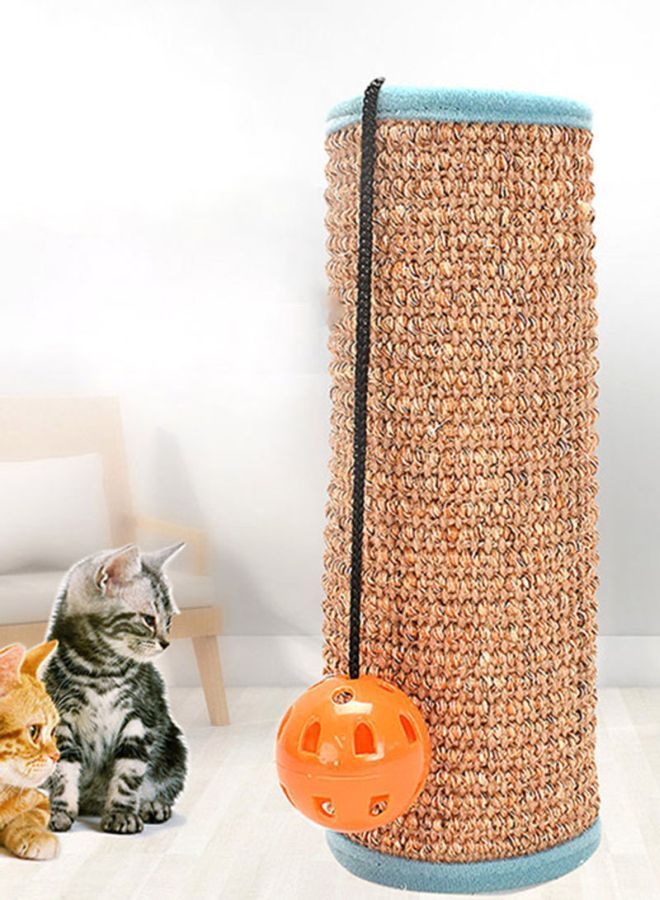 NIBEMINENT Scratching Mat With Bell Ball Brown/Orange/Blue 32x25.5cm - Image 2