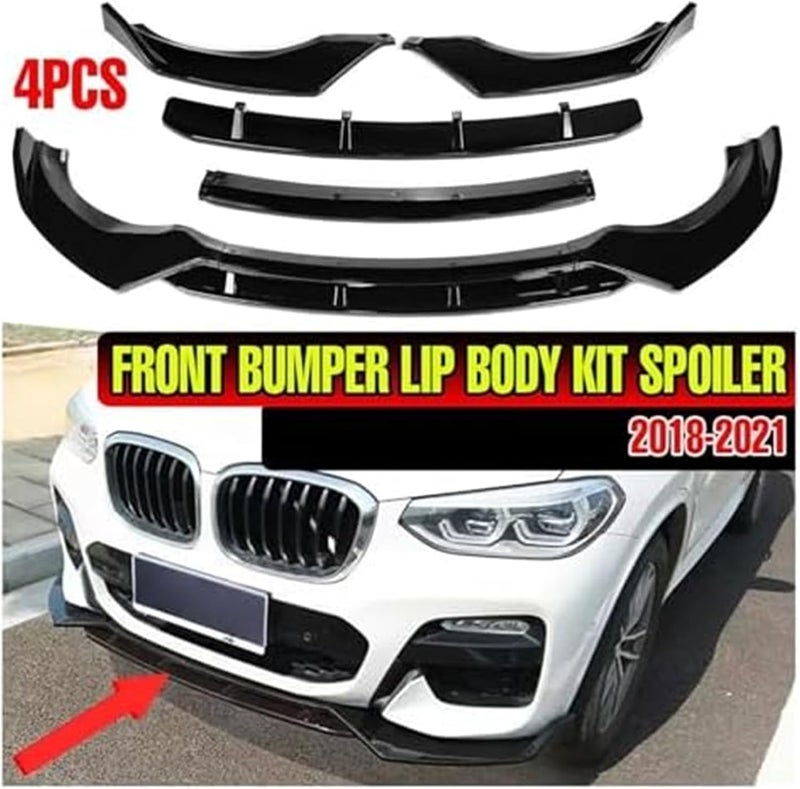 Wivplex Front Bumper Splitter Lip Spoiler Diffuser for BMW X3 X4 G01 G02 (2018-2021) - Carbon Fiber Look - Image 3