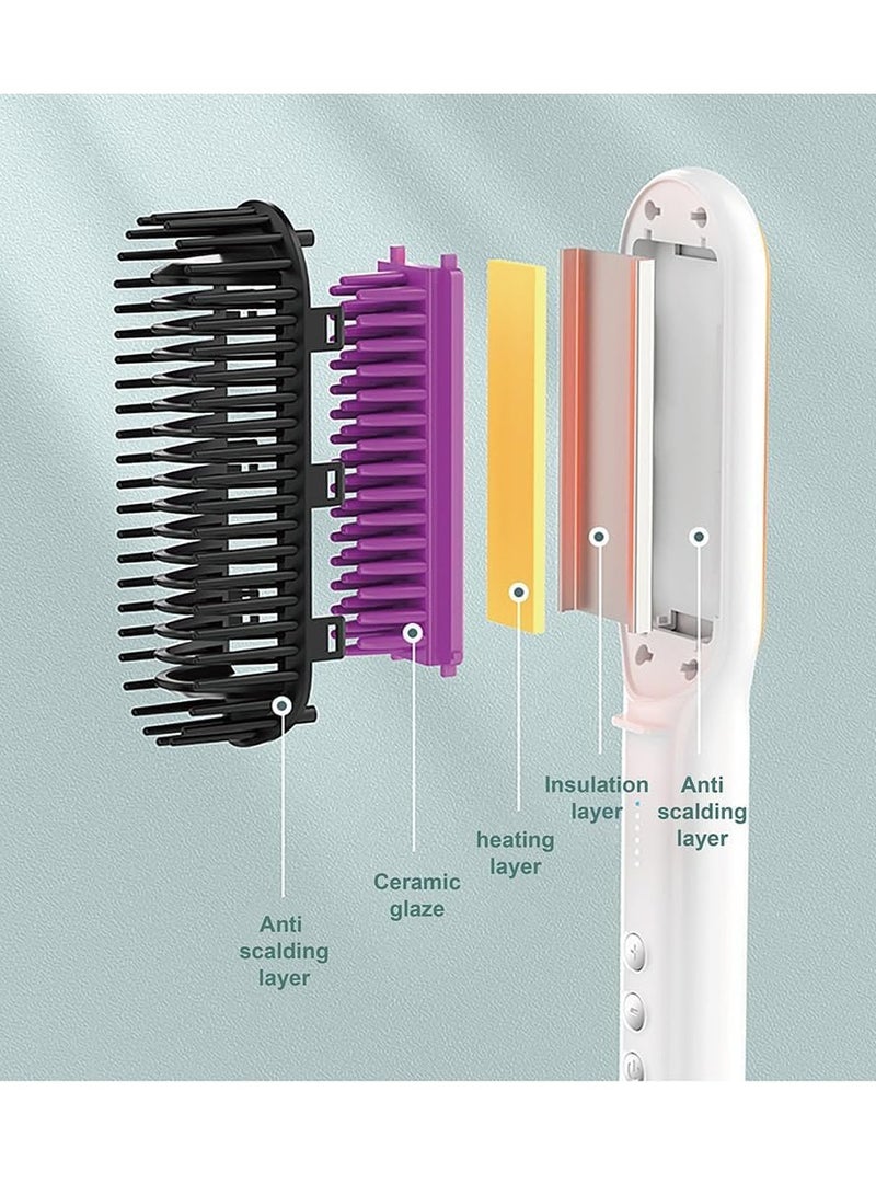 Excefore Hair Straightener Heated Straightener Comb with Anti-Scald Comb 5-Level Temperature Settings, 30s Fast Heating Auto Shut-Off Function for Home, Travel and Salon Use - Image 2