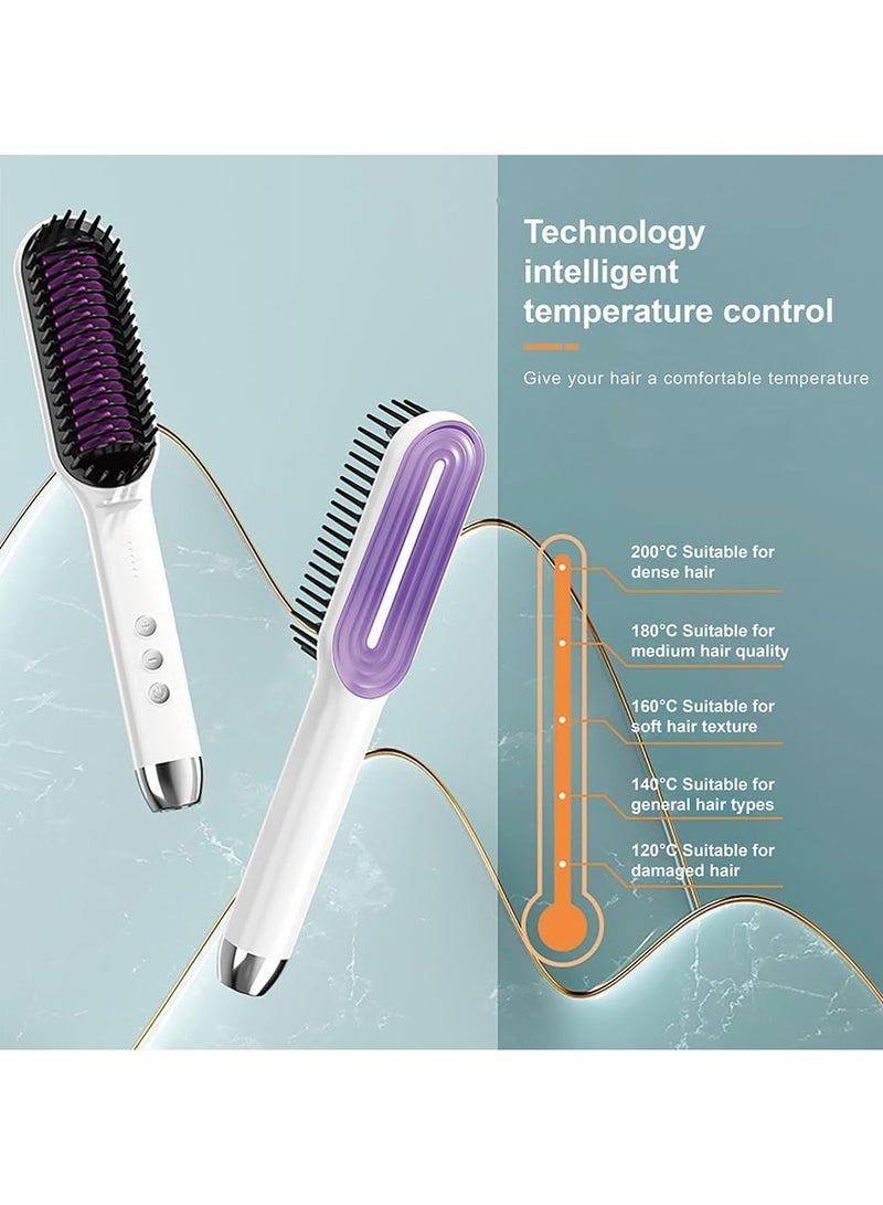 Excefore Hair Straightener Heated Straightener Comb with Anti-Scald Comb 5-Level Temperature Settings, 30s Fast Heating Auto Shut-Off Function for Home, Travel and Salon Use - Image 3
