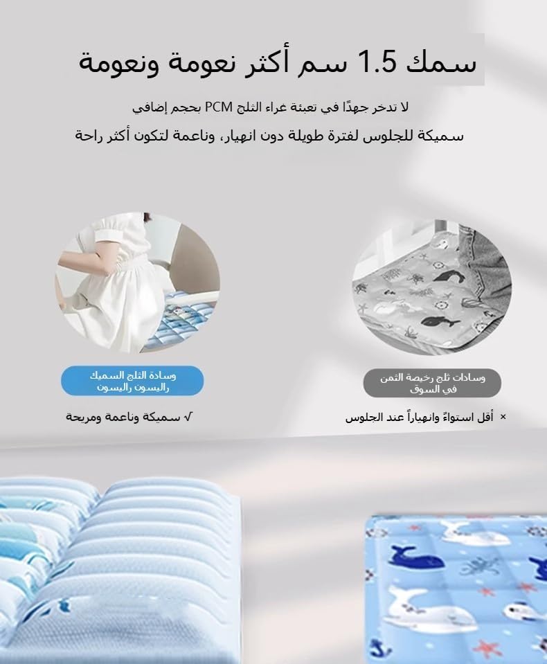 Cool seat Cushion,Cool Pillow,Reusable Gel Ice Packs With Ice Crystal Powder,Summer Cooling Cushion Mat Removable Car Cushion Seat Pad Water Ice Pad Cooling Artifact Suitable for Bedrooms (blue) - Image 5