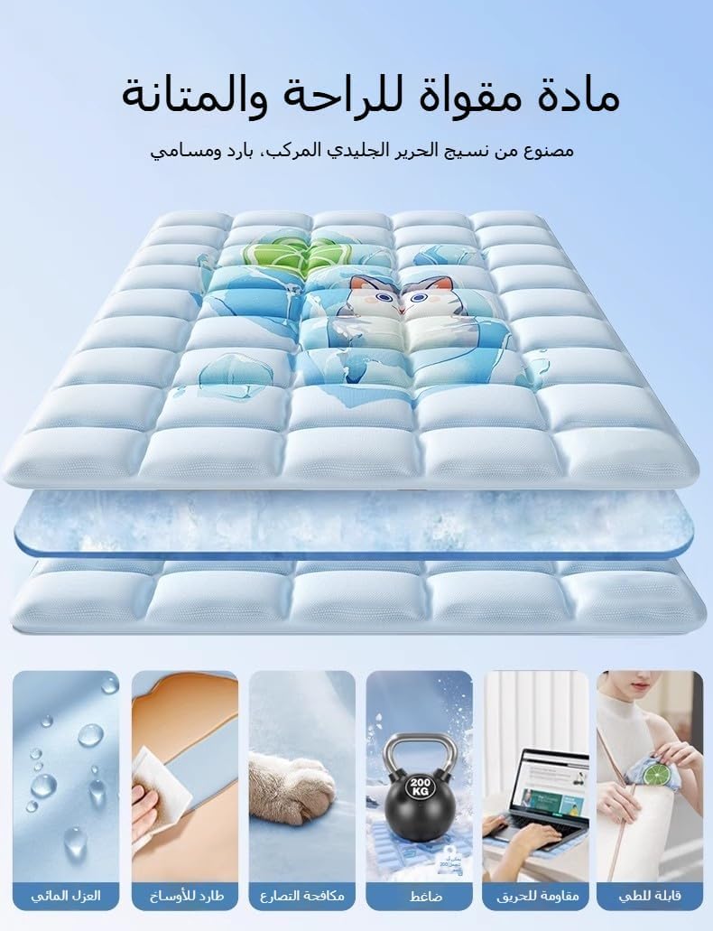 Cool seat Cushion,Cool Pillow,Reusable Gel Ice Packs With Ice Crystal Powder,Summer Cooling Cushion Mat Removable Car Cushion Seat Pad Water Ice Pad Cooling Artifact Suitable for Bedrooms (blue) - Image 2